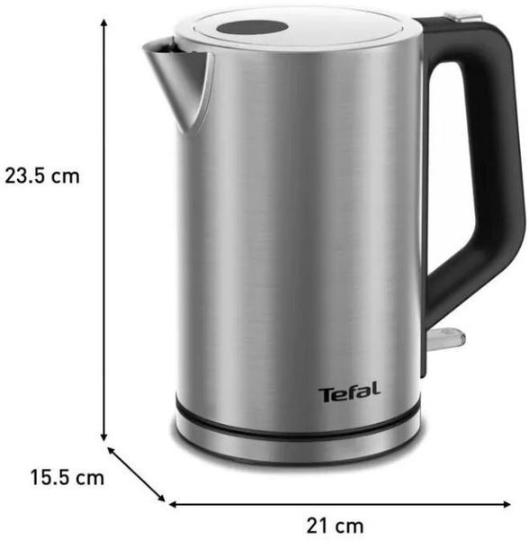 Електрочайник Tefal Bronx Electric 1.7л, нерж. сталь, сірий (KI513D10) 370994 фото