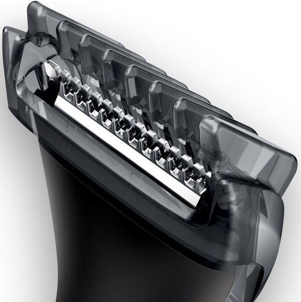Тример Philips Multigroom series 1000, для бороди і вусів, 1хАА, насадок-4, сталь, чорний (MG1100/16) 371269 фото