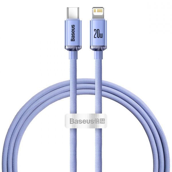 Кабель Baseus Crystal Shine Series Fast Charging Data USB кабель Type-C To IP 20W 1.2m (CAJY000205) Purple 255224 фото