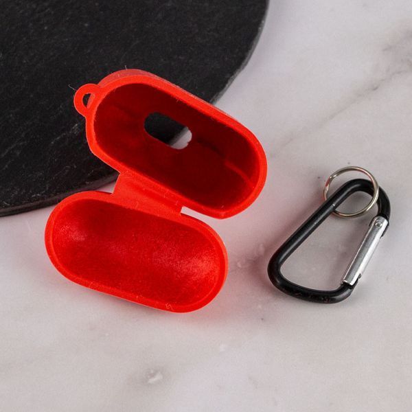 Силиконовый футляр с микрофиброй для наушников Airpods 1/2 Красный / Red 216821 фото