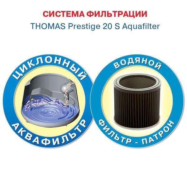 Пилосос Thomas миючий Prestige20S, 1600Вт, вода -20л, Aquafilter, сірий (788103) 374039 фото