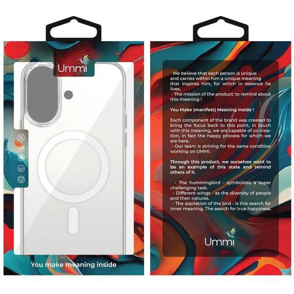 Чохол Ummi transparent with MagSafe для Apple iPhone 16 Plus (6.7") Clear 399728 фото