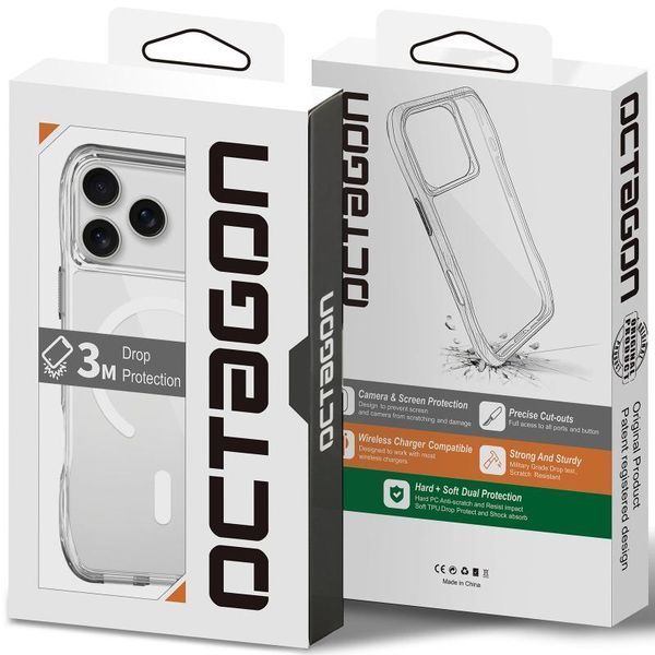 Чохол TPU Space Octagon with MagSafe для Apple iPhone 17 Pro Max (6.9") Clear 403419 фото