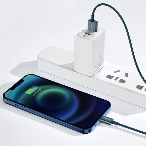 Кабель Baseus Superior Series Fast Charging Data USB кабель USB To IP 2.4A 1 М (CALYS-A03) Blue 252257 фото