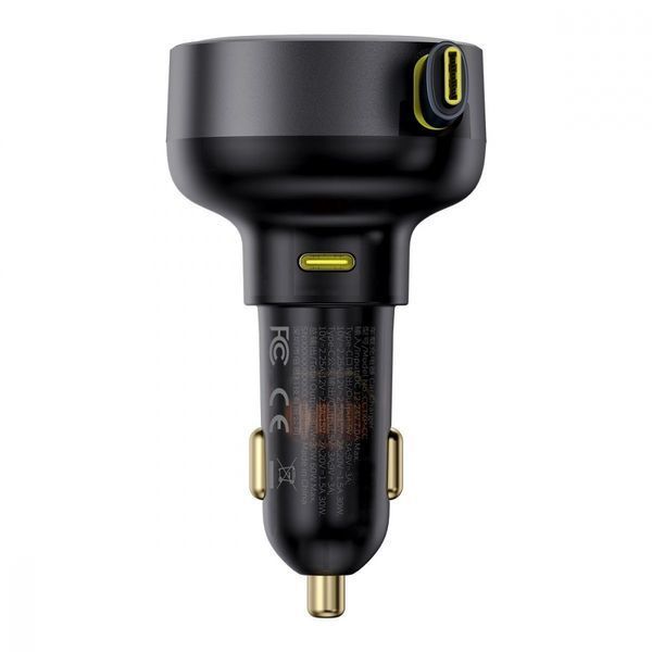 АЗП Baseus Enjoyment Pro Car Charger C+Retractable Type-C Cable 60W (C00057802111-01) black 359717 фото