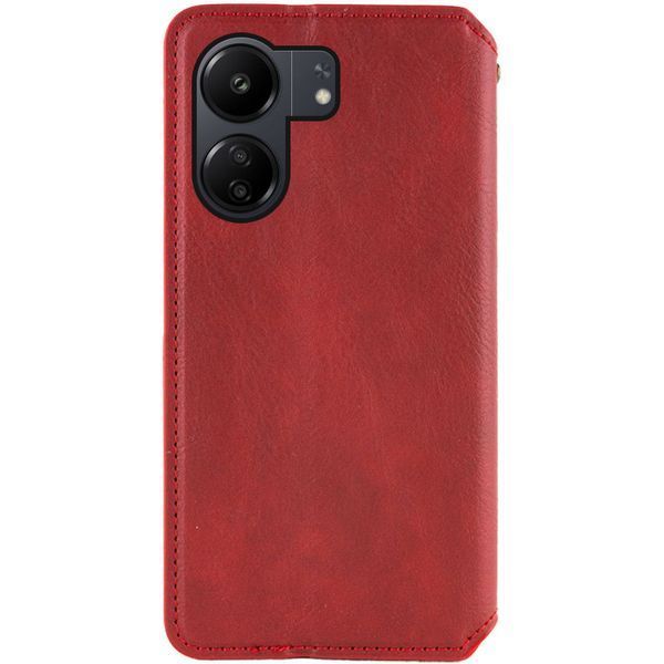 Шкіряний чохол книжка GETMAN Cubic (PU) для Xiaomi Redmi 13C / Poco C65 Червоний 284417 фото