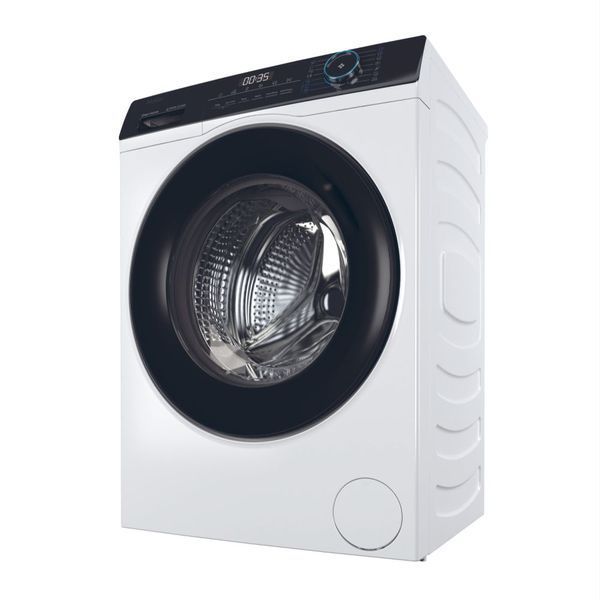 Пральна машина Haier фронтальна, 7кг, 1400, A+++, 44см, дисплей, пара, інвертор, люк чорний, прямий привід, білий (HW70-B14929) 375351 фото