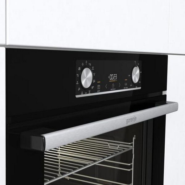 Духова шафа Gorenje електрична, 77л, A+, дисплей, ф-я без додавання жиру, чорний (BOSX6737E13BG) 373036 фото