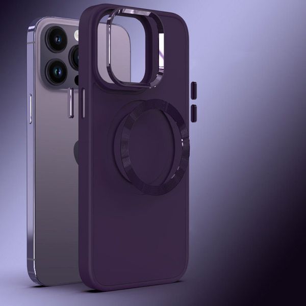 TPU чохол Bonbon Metal Style with MagSafe для Apple iPhone 16 Pro (6.3") Фіолетовий / Dark Purple 322911 фото