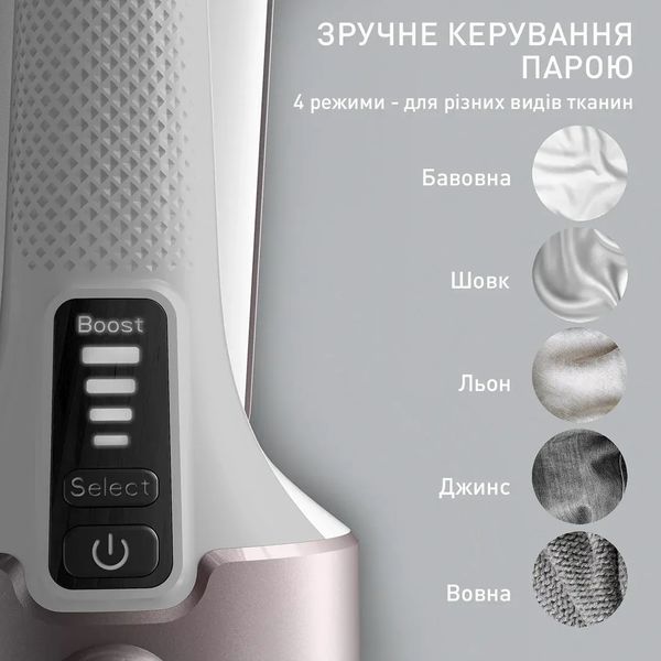Відпарювач Tefal компактний Pure Force 2в1, 1800Вт, 180мл, постійна пара - 35гр, керам. підошва, білий (DT8720E0) 374360 фото