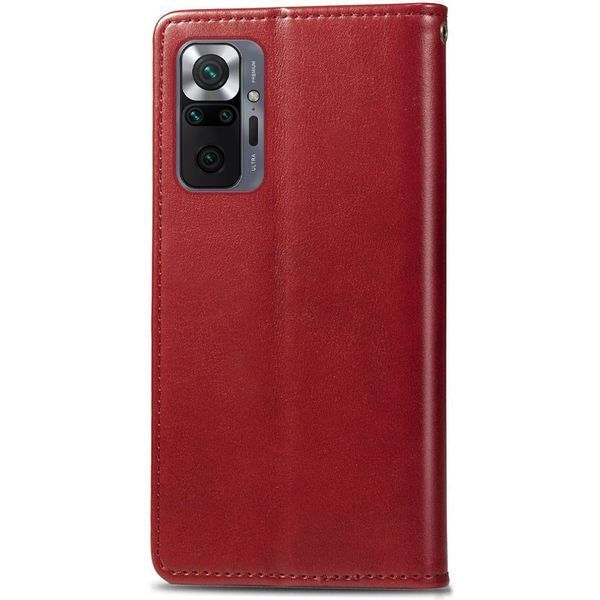 Шкіряний чохол книжка GETMAN Gallant (PU) для Xiaomi Redmi Note 10 Pro / 10 Pro Max Червоний 205669 фото