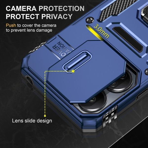 Ударостійкий чохол Camshield Army Ring для Xiaomi Redmi 13C / Poco C65 Синій / Navy 315910 фото