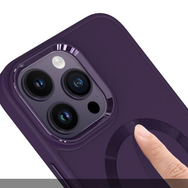 TPU чохол Bonbon Metal Style with MagSafe для Apple iPhone 16 Pro (6.3") Фіолетовий / Dark Purple 322911 фото