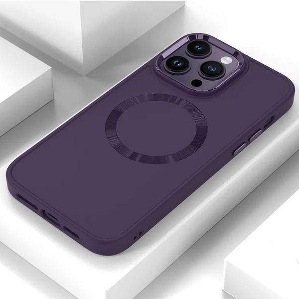 TPU чохол Bonbon Metal Style with MagSafe для Apple iPhone 16 Pro (6.3") Фіолетовий / Dark Purple 322911 фото
