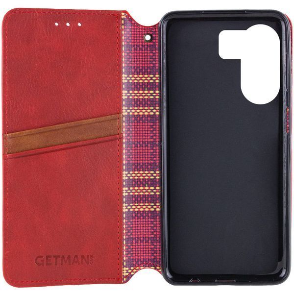 Шкіряний чохол книжка GETMAN Cubic (PU) для Xiaomi Redmi 13C / Poco C65 Червоний 284417 фото