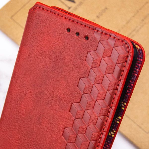 Шкіряний чохол книжка GETMAN Cubic (PU) для Xiaomi Redmi 13C / Poco C65 Червоний 284417 фото