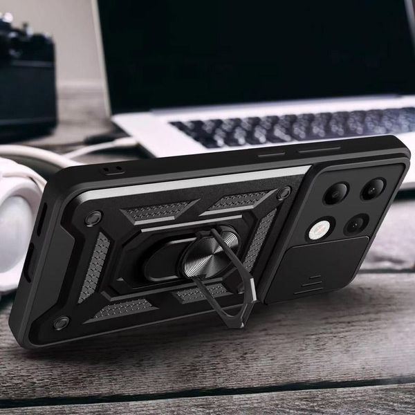 Чохол Ummi Camshield Serge Ring для Xiaomi Redmi Note 13 Pro 4G / 14s / Poco M6 Pro 4G Чорний 396387 фото