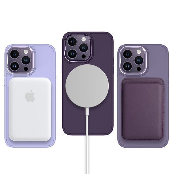 TPU чохол Bonbon Metal Style with MagSafe для Apple iPhone 16 Pro (6.3") Фіолетовий / Dark Purple 322911 фото