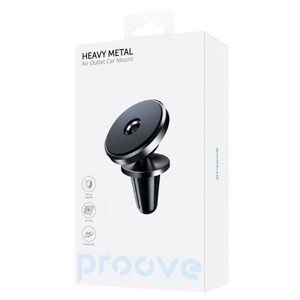 Автомобільний тримач Proove Heavy Metal Air Outlet Car Mount black (CHHM00000001) 381912 фото