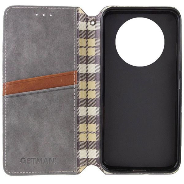 Шкіряний чохол книжка GETMAN Cubic (PU) для Xiaomi Redmi 14C / Poco C75 Сірий 324635 фото