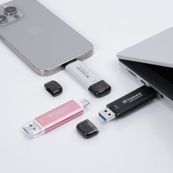 Портативний SSD Transcend 1TB USB 3.1 Gen 2 Type-A + Type-C ESD310 Чорний (TS1TESD310C) 379906 фото