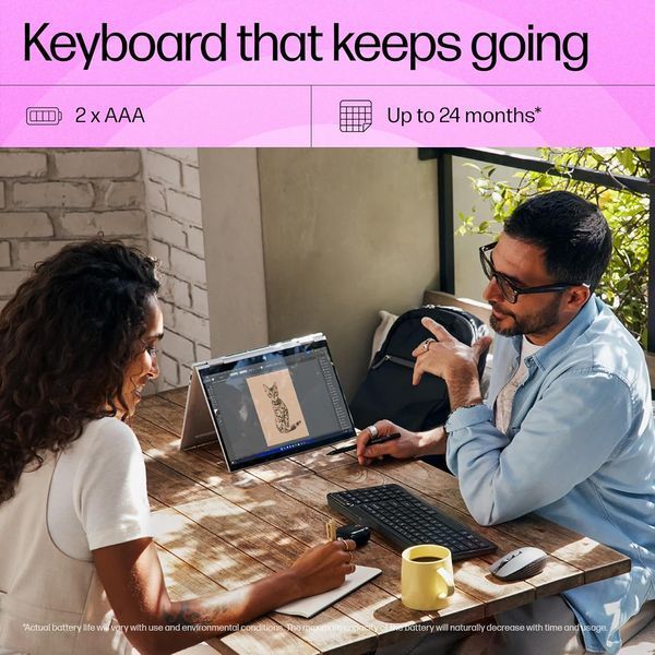 Клавіатура мембранна HP 460 Multi-Device key, BT, EN/UK, чорний 379566 фото