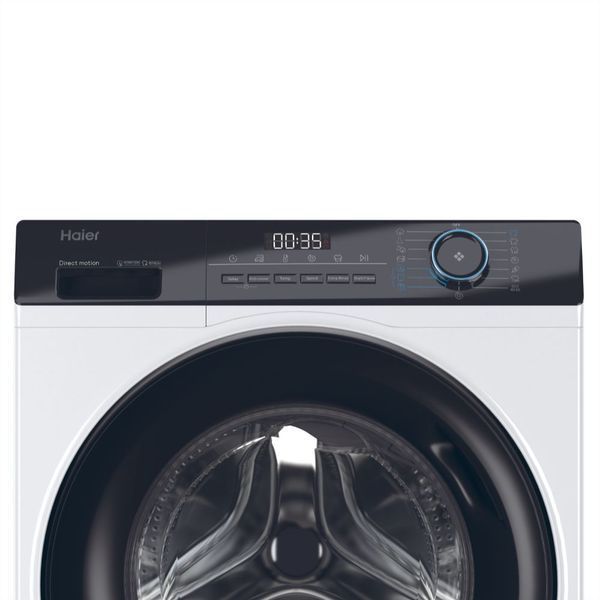 Пральна машина Haier фронтальна, 7кг, 1400, A+++, 44см, дисплей, пара, інвертор, люк чорний, прямий привід, білий (HW70-B14929) 375351 фото