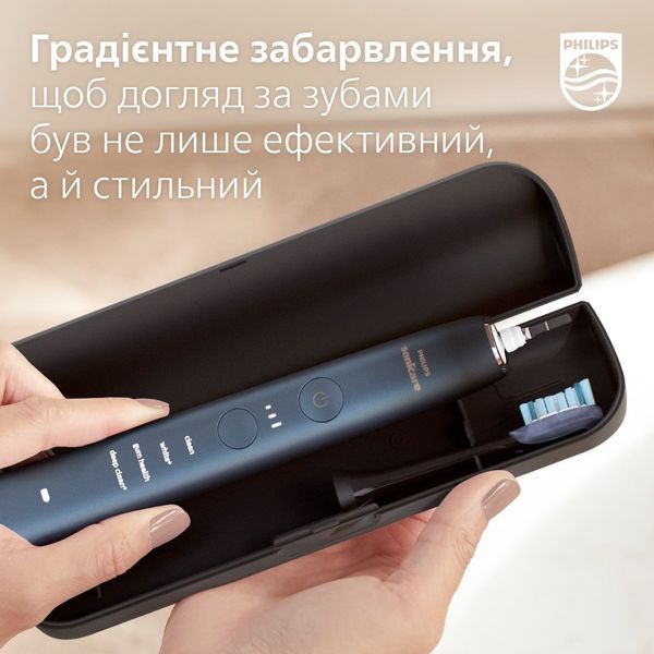 Щітка зубна електр. Philips, Sonicare DiamondClean 9000 Series, 62т. колив/хв, насадок-1, футляр, Bluetooth, чорний (HX9911/88) 371238 фото