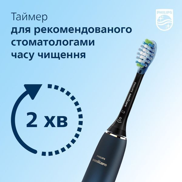 Щітка зубна електр. Philips, Sonicare DiamondClean 9000 Series, 62т. колив/хв, насадок-1, футляр, Bluetooth, чорний (HX9911/88) 371238 фото