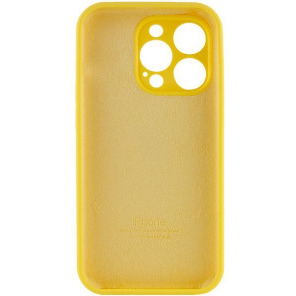 Чохол Silicone Case Full Camera Protective (AA) для Apple iPhone 15 Pro Max (6.7") Жовтий / Yellow / PVH 308013 фото