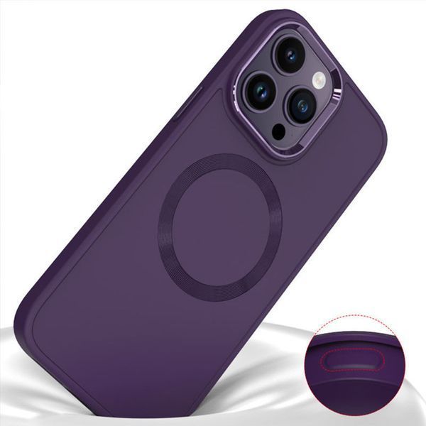 TPU чохол Bonbon Metal Style with MagSafe для Apple iPhone 16 Pro (6.3") Фіолетовий / Dark Purple 322911 фото