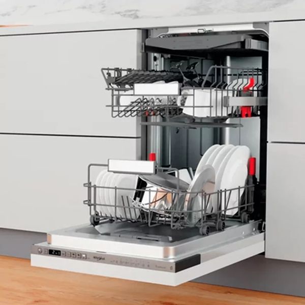Посудомийна машина Whirlpool вбудована, 10компл., A+++, 45см, дисплей, інвертор, 3й кошик, білий (WSIO3O34PFEX) 374918 фото