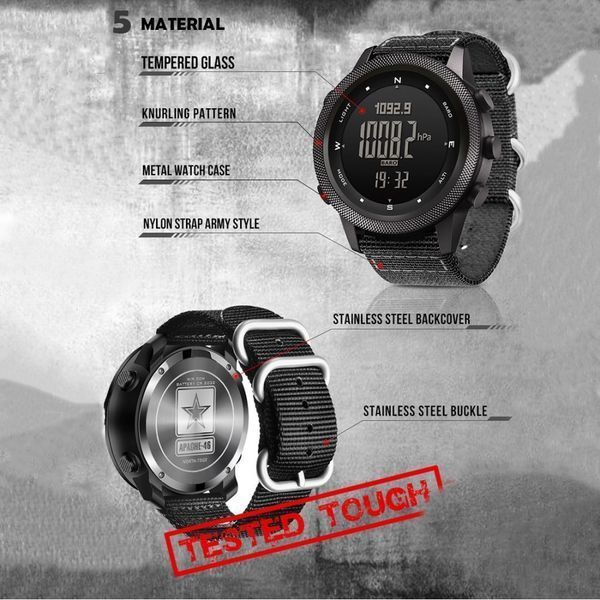 Цифровий Годинник NORTH EDGE Apache 46 black 331534 фото