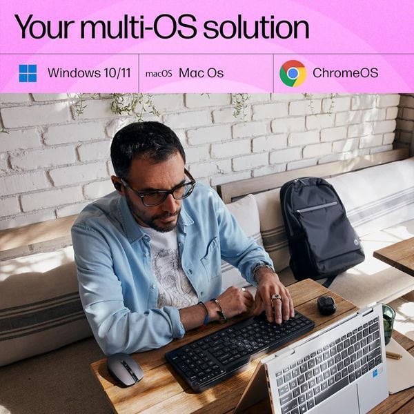 Клавіатура мембранна HP 460 Multi-Device key, BT, EN/UK, чорний 379566 фото