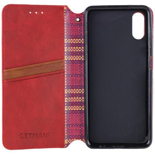 Шкіряний чохол-книжка GETMAN Cubic (PU) для Apple iPhone XR (6.1") Червоний 398555 фото