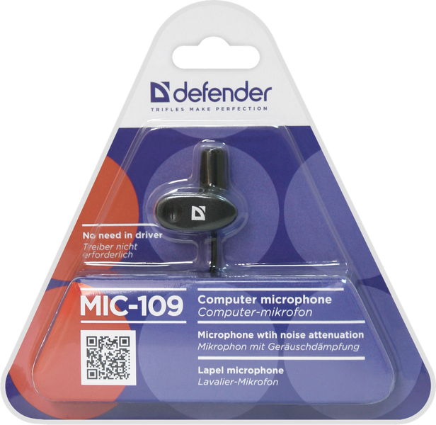 Мікрофон. IT DEFENDER MIC-109 чорний на прищепці 1.8м 306197 фото
