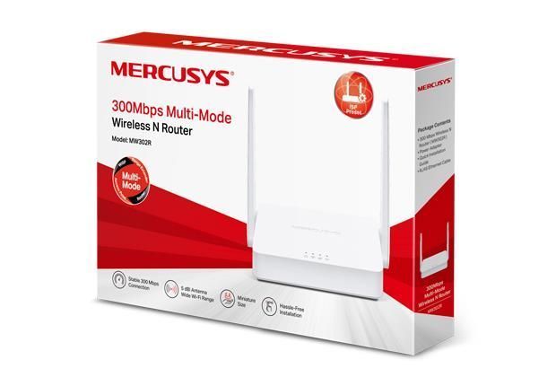 Точка доступу з функцією маршрутизації, мережеве обладнання 300MBPS 10/100M 3PORT MW302R MERCUSYS 291947 фото