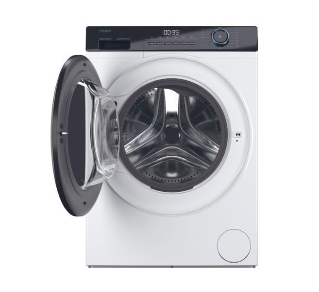 Пральна машина Haier фронтальна, 7кг, 1400, A+++, 44см, дисплей, пара, інвертор, люк чорний, прямий привід, білий (HW70-B14929) 375351 фото