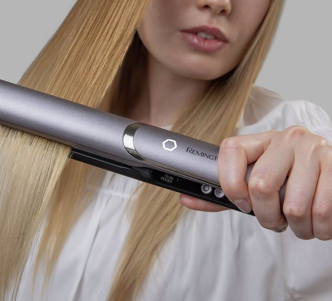 Випрямляч Remington ProLuxe You Adaptive, 52Вт, темп.режимів-9, 150-230С, дисплей, іонізація, кераміка, чорно-сірий (S9880) 372557 фото
