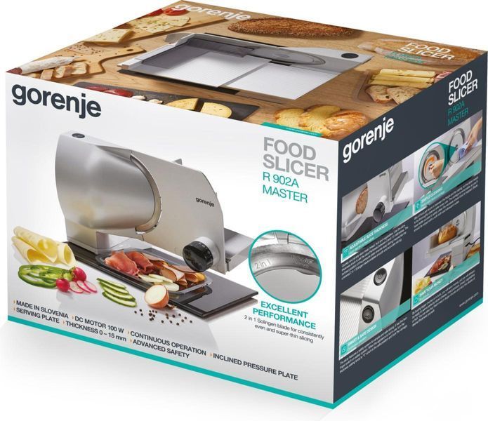 Скиборізка Gorenje, 100Вт, лезо-нержавіюча сталь, діаметр ножа-170мм, корпус-метал, сірий (R902A) 371506 фото