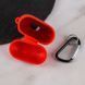 Силиконовый футляр с микрофиброй для наушников Airpods 1/2 Красный / Red 216821 фото 5