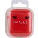 Силиконовый футляр с микрофиброй для наушников Airpods 1/2 Красный / Red 216821 фото 6