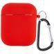 Силиконовый футляр с микрофиброй для наушников Airpods 1/2 Красный / Red 216821 фото 2