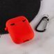 Силиконовый футляр с микрофиброй для наушников Airpods 1/2 Красный / Red 216821 фото 4