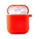 Силиконовый футляр с микрофиброй для наушников Airpods 1/2 Красный / Red 216821 фото 1