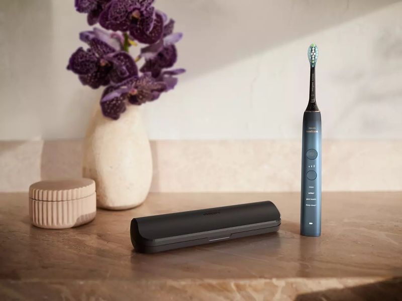 Щітка зубна електр. Philips, Sonicare DiamondClean 9000 Series, 62т. колив/хв, насадок-1, футляр, Bluetooth, чорний (HX9911/88) 371238 фото