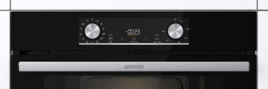 Духова шафа Gorenje електрична, 77л, A+, дисплей, ф-я без додавання жиру, чорний (BOSX6737E13BG) 373036 фото