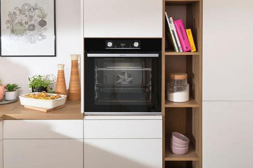 Духова шафа Gorenje електрична, 77л, A+, дисплей, ф-я без додавання жиру, чорний (BOSX6737E13BG) 373036 фото