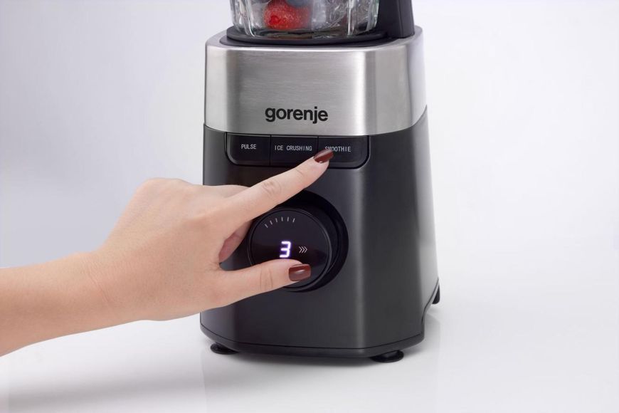 Блендер Gorenje стаціонарний 1000Вт, чаша-1500мл, скло, чорний (B1000DE) 370452 фото