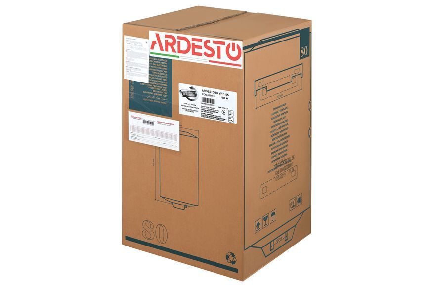Водонагрівач електр. ARDESTO NEU NTS 80 V 1.5K EU2 круглий, 80л, 1,5кВт, мех. кер-ння, C, Італія, білий 364421 фото